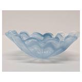 New with Tags MURRANO Blue Glass Shell Centerpiece Bowl