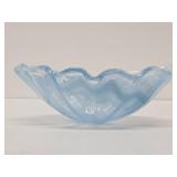 New with Tags MURRANO Blue Glass Shell Centerpiece Bowl