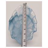 New with Tags MURRANO Blue Glass Shell Centerpiece Bowl