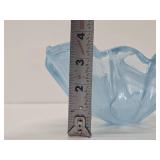 New with Tags MURRANO Blue Glass Shell Centerpiece Bowl