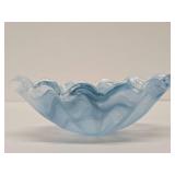 New with Tags MURRANO Blue Glass Shell Centerpiece Bowl