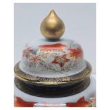 Vintage Handpainted Oriental Ginger Jar w/Lid