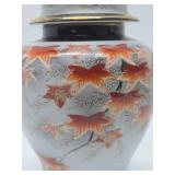 Vintage Handpainted Oriental Ginger Jar w/Lid