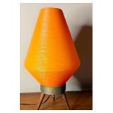 MCM Orange Plastic Shade BEEHIVE Table Lamp