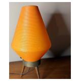 MCM Orange Plastic Shade BEEHIVE Table Lamp