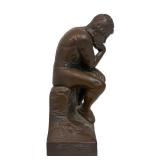 Vintage Chalkware "Thinker" Figure