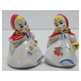 Set of Vintage Little Red Riding Hood Salt & Pepper Shakers