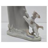 Larger Size Vintage Signed Lladro/NAO Porcelain Figurine- Woman w/Geese - 10.5"