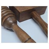 2 Primitive Antique Wooden Tools including Mallet