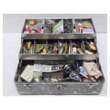 Old Vintage Tackle Box FULL of Vintage Fishing Lure & Supplies