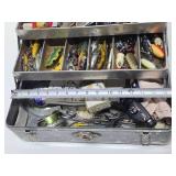 Old Vintage Tackle Box FULL of Vintage Fishing Lure & Supplies