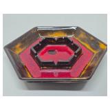 Great Looking Group of 3 Larger Size Art Pottery & Glass Mid Century Ashtrays