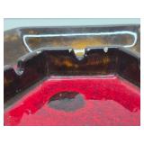 Great Looking Group of 3 Larger Size Art Pottery & Glass Mid Century Ashtrays