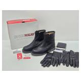 Nice Lot of Quality Leather Sport Walks Boots - Made in Canada - Leather Gloves & Leather Wallet