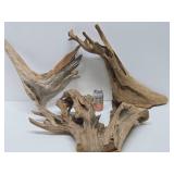 3 Large Natural Driftwood Pieces - See Pictures for Size Comparison