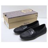 Brand New Unworn Pair of BORN Black Leather Slip-On Shoes - Ladies