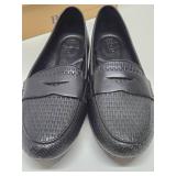 Brand New Unworn Pair of BORN Black Leather Slip-On Shoes - Ladies