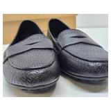 Brand New Unworn Pair of BORN Black Leather Slip-On Shoes - Ladies