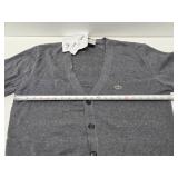 Brand New LACOSTE Grey Button Up Sweater - Size L
