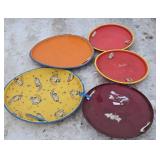 Lot of 5 Vintage Round Metal Disc/Saucer Snow Sleds