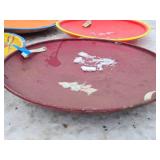 Lot of 5 Vintage Round Metal Disc/Saucer Snow Sleds