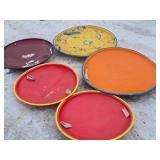 Lot of 5 Vintage Round Metal Disc/Saucer Snow Sleds