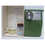 Vintage Nobility solid State Portable Green Radio w/Box