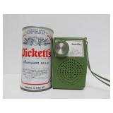 Vintage Nobility solid State Portable Green Radio w/Box