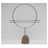 Excellent WEST ELM Stone & Metal Wire Sculpture