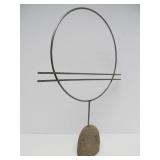 Excellent WEST ELM Stone & Metal Wire Sculpture