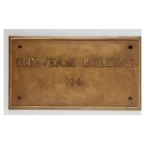 Old
Vintage CONVERSE BUILDING Solid Brass Building Sign