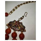 Heidi Daus "The Rare Beauty" Carnelian Three-Strand Necklace w/Swarovsky Crystals