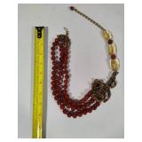 Heidi Daus "The Rare Beauty" Carnelian Three-Strand Necklace w/Swarovsky Crystals