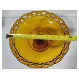 Imperial Amber Lace Rimmed Pedestal Bowl