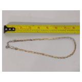 Sterling/925 Tri-Colored Braided Herringbone Necklace