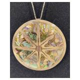 925/Sterling Chains w/Abalone Pendants