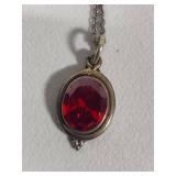 925/Sterling Chains w/Stone Pendants