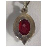 925/Sterling Chains w/Stone Pendants