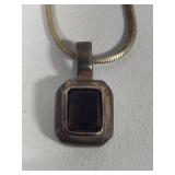 925/Sterling Chains w/Stone Pendants