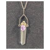 925/Sterling Chains w/Stone Pendants