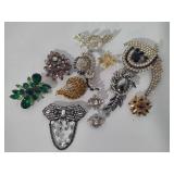 Lot of Blingy Brooches - Some Vintage - No Missing Stones!
