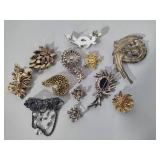 Lot of Blingy Brooches - Some Vintage - No Missing Stones!