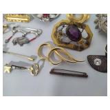 Large Lot of Assorted Costume Brooches