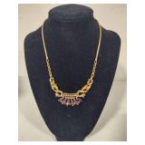 Vintage Trifari Stamped Bib Necklace