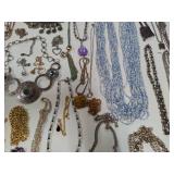 Large Assortment of Costume Necklaces + Hanger