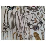 Large Assortment of Costume Necklaces + Hanger