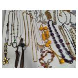 Large Assortment of Costume Necklaces + Hanger