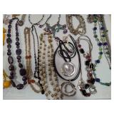 Large Assortment of Costume Necklaces + Hanger