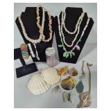 Coral/Beachy Themed Jewelry & Misc Shells