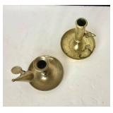 Pair of Antique Brass Chambersticks #1